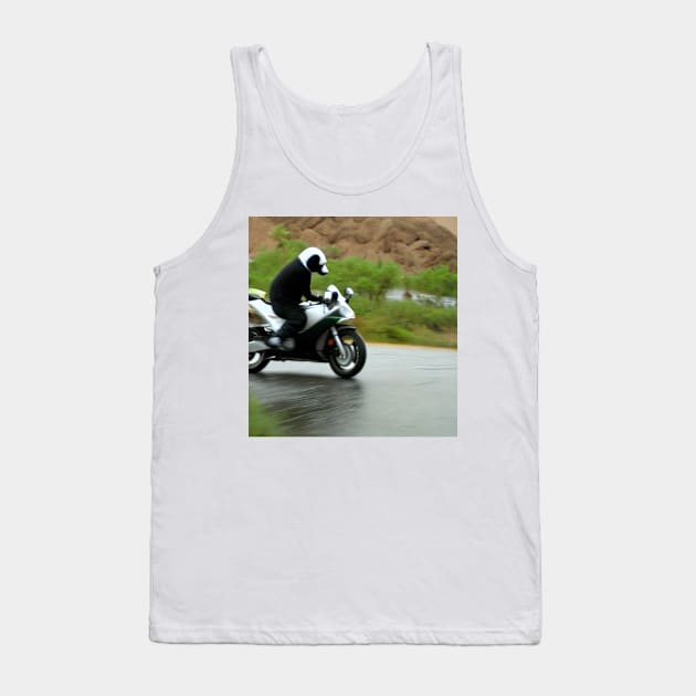 Panda on a Motorbike Tank Top by mirsinho